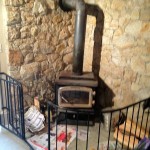 Wood Burning Stove with Safety Rail
